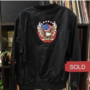 Bomber jacket with backpatch